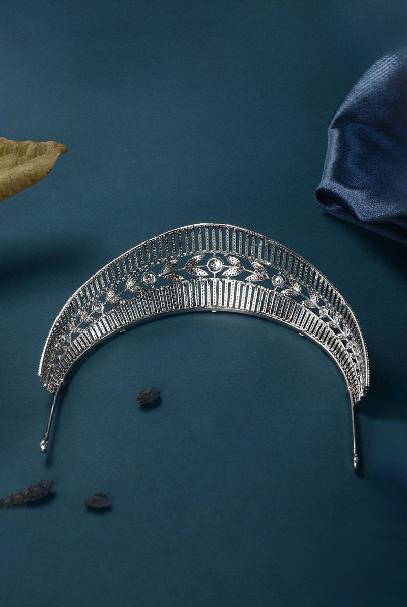 Women's Silver Copper Cubic Zirconia Crowns - KissProm