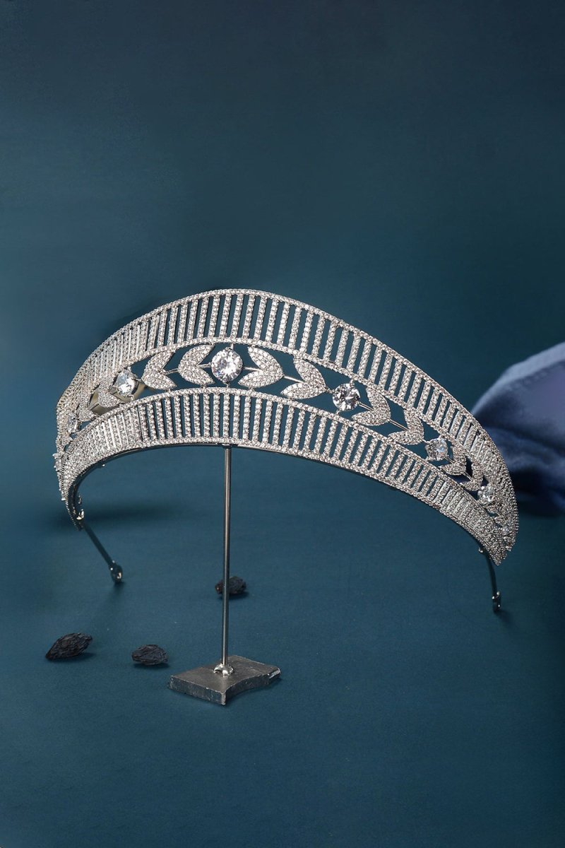 Women's Silver Copper Cubic Zirconia Crowns - KissProm