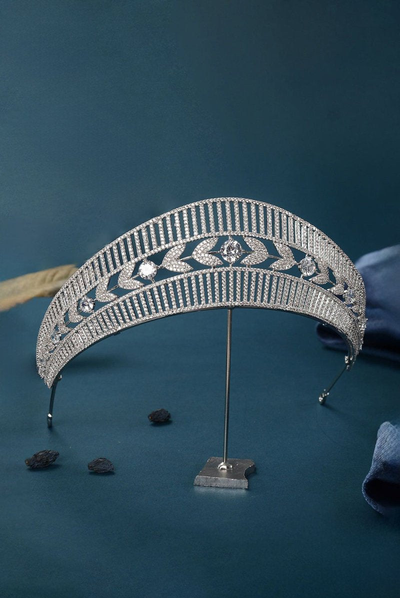 Women's Silver Copper Cubic Zirconia Crowns - KissProm