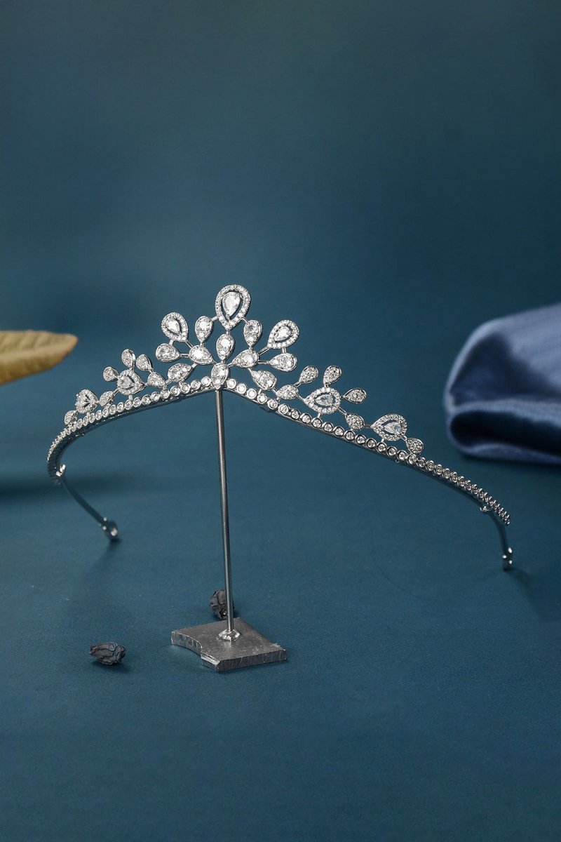 Women's Silver Cubic Zirconia Crowns - KissProm