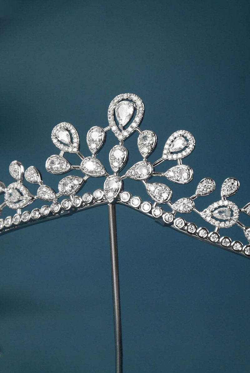 Women's Silver Cubic Zirconia Crowns - KissProm