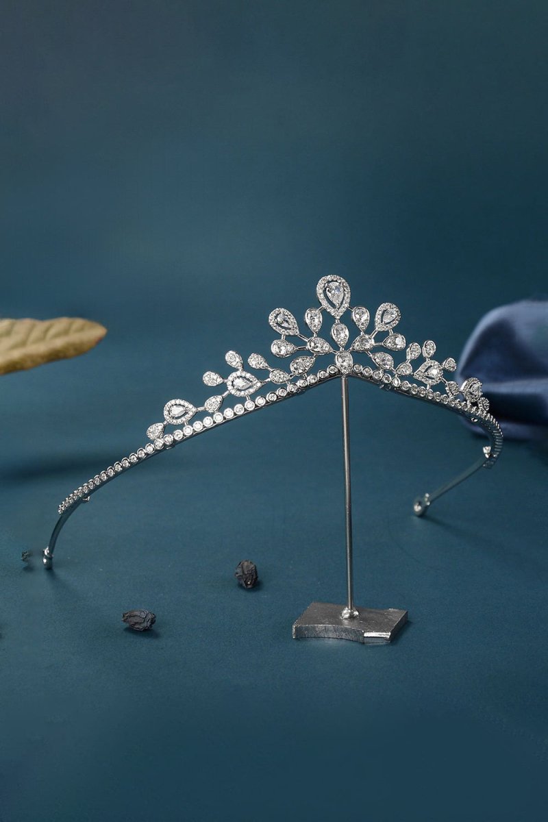 Women's Silver Cubic Zirconia Crowns - KissProm