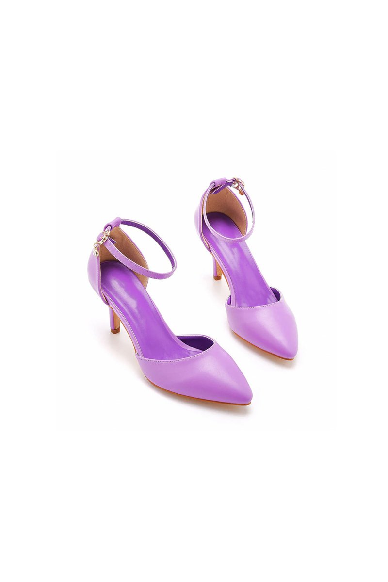 Women's Wedding Shoes Pointed Toe Ankle Strap Stiletto Heels - KissProm