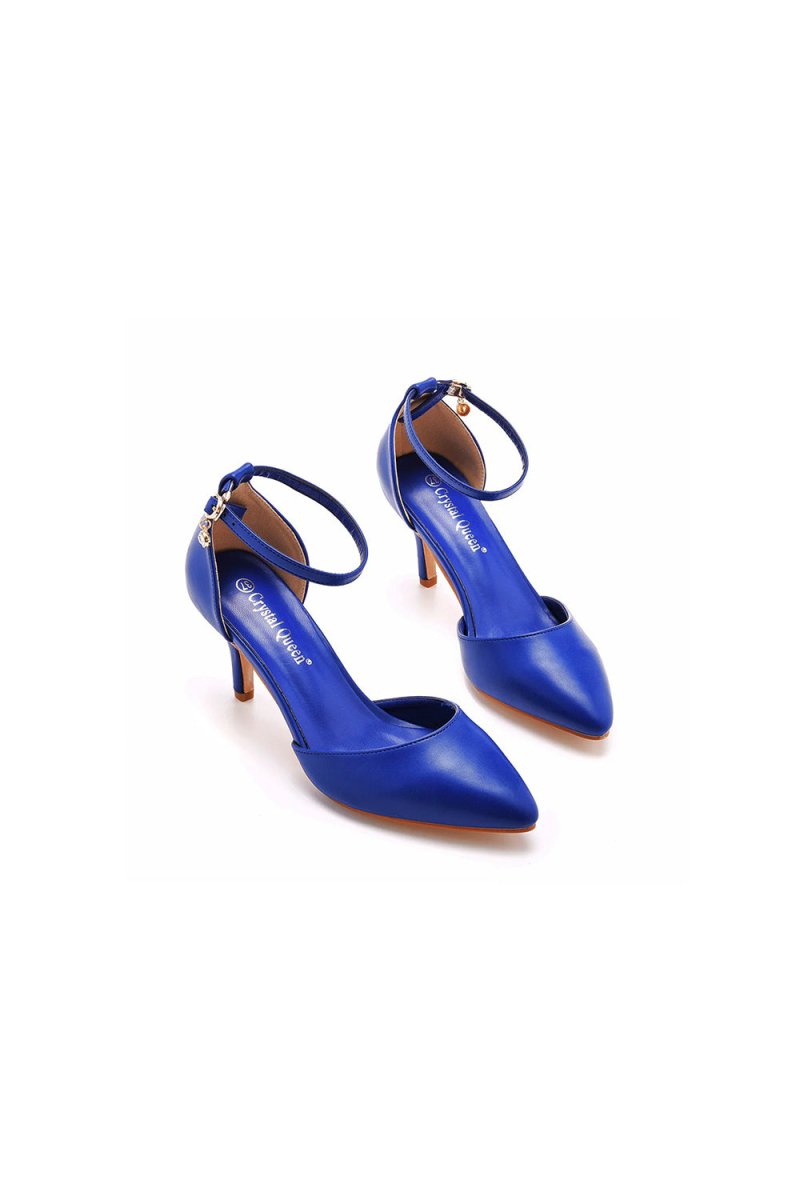 Women's Wedding Shoes Pointed Toe Ankle Strap Stiletto Heels - KissProm