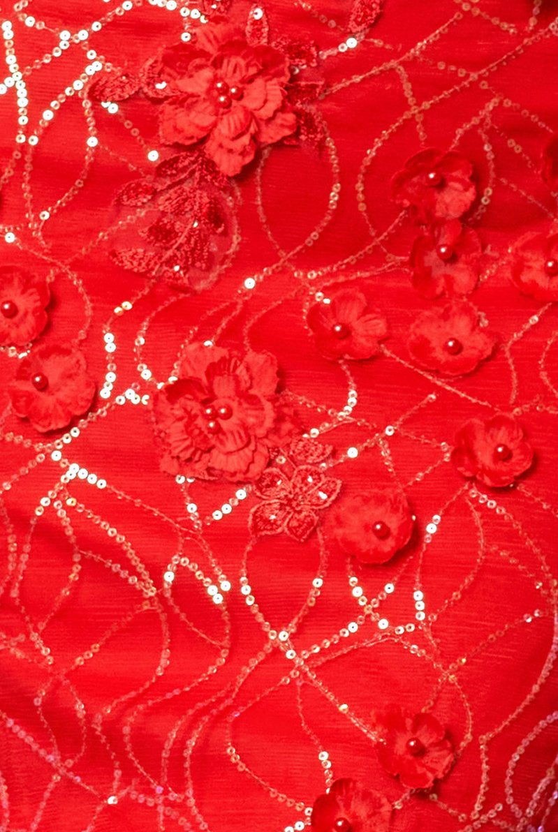 Mckinley | Yellow Ruffle Straps 3D Flower Mermaid Long Prom Dress