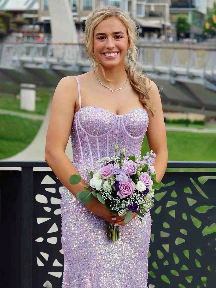 Yoshi | Mermaid Sweetheart Sky Blue Sequins Prom Dresses - KissProm