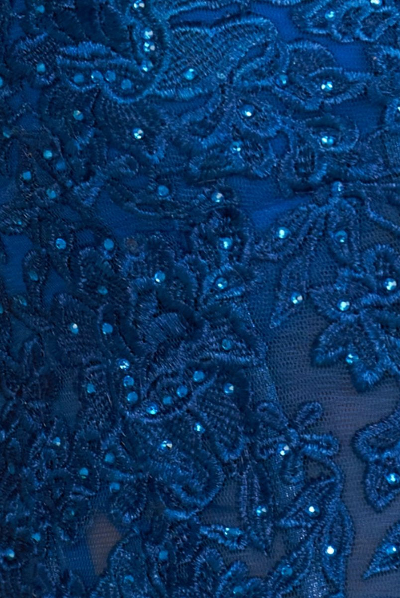 Zalen | Royal Blue - Bodycon Sweetheart Metallic Homecoming Dresses with Appliques