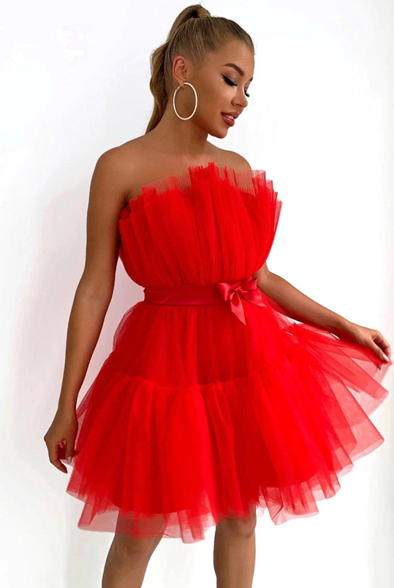 Isabella | Cute A Line Strapless Black Short Homecoming Dress