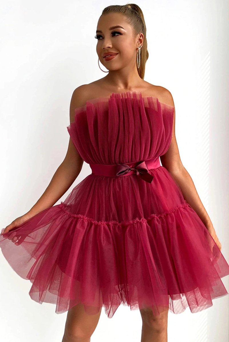 Isabella | Cute A Line Strapless Black Short Homecoming Dress