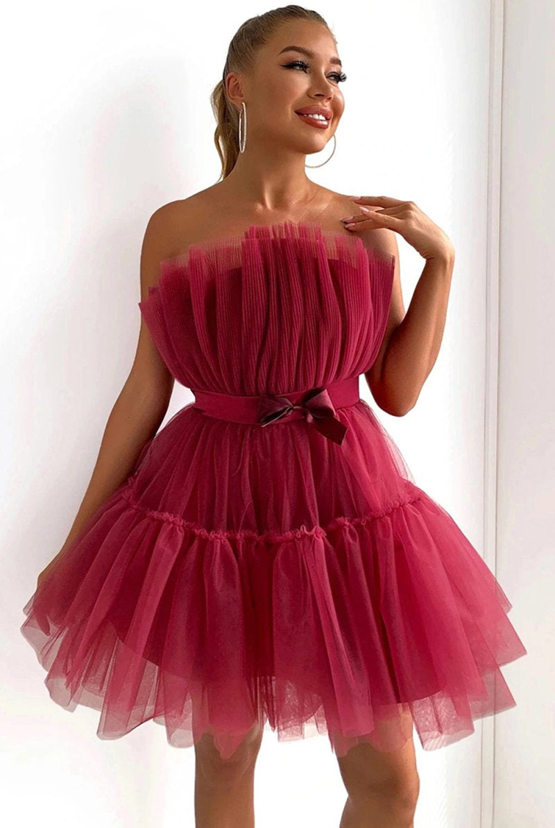 Isabella | Cute A Line Strapless Black Short Homecoming Dress