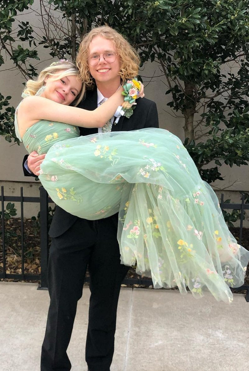 Rowan |A Line Sweetheart Long Prom Dress with Embroidery