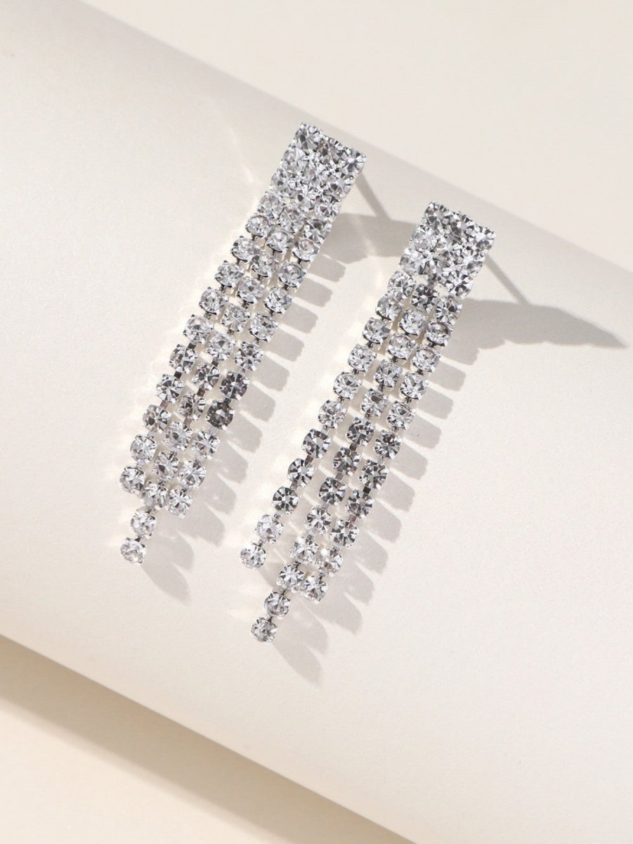 Tassel Necklace Earrings Pendant Two Piece Set - KissProm