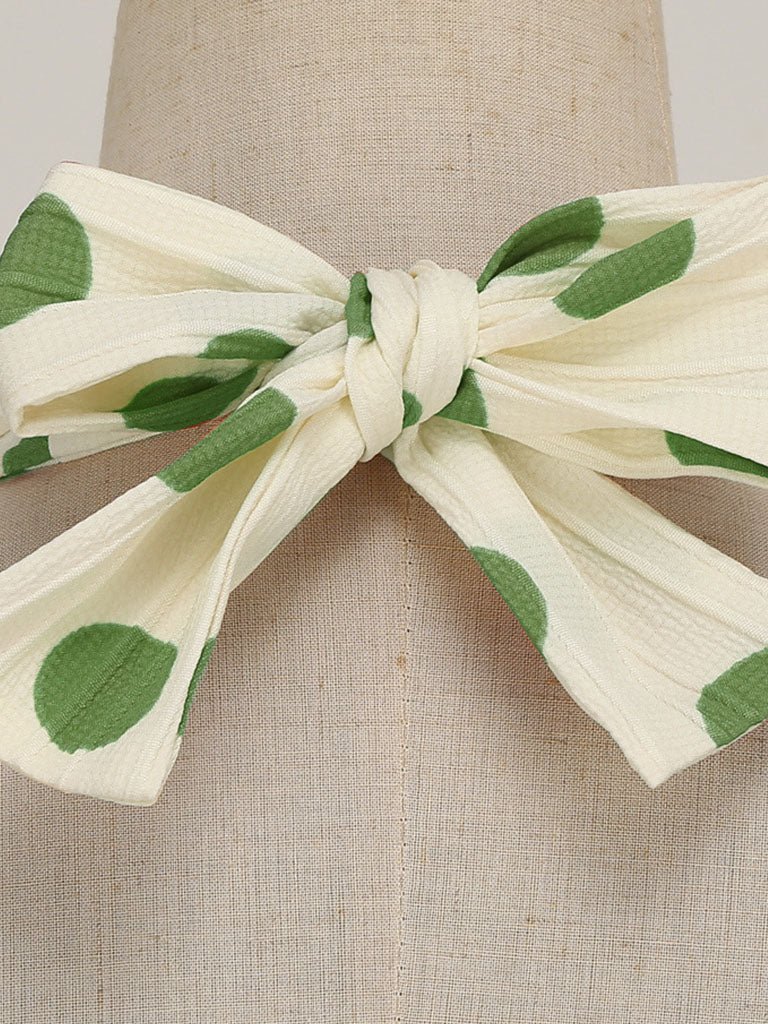 Polka Dots Halter Audrey Hepburn Style 1950S Vintage Dress With Bow Backless - KissProm