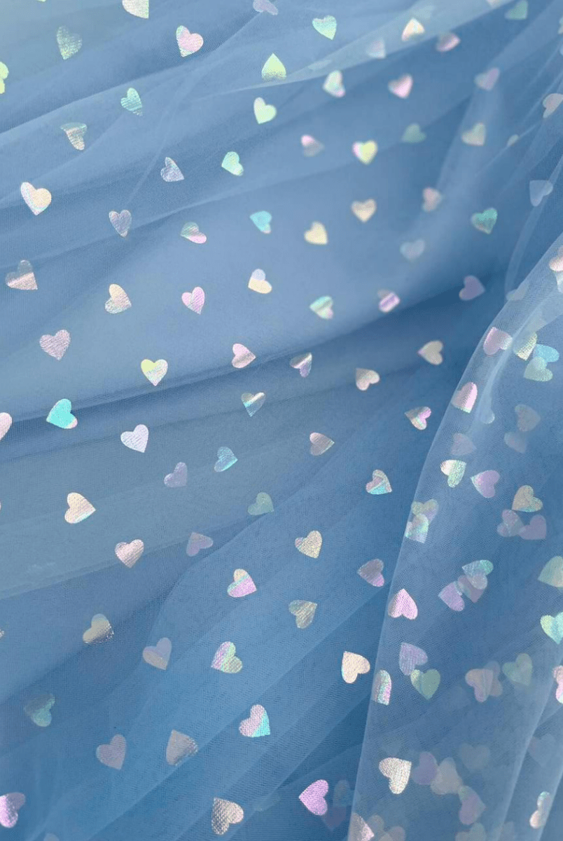 Corset Bow Straps Tulle Glitter Hearts Ankle Length Prom Dress