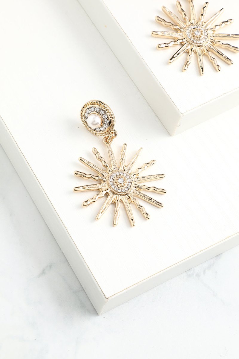 Sunflower Gold Drop Earrings - KissProm