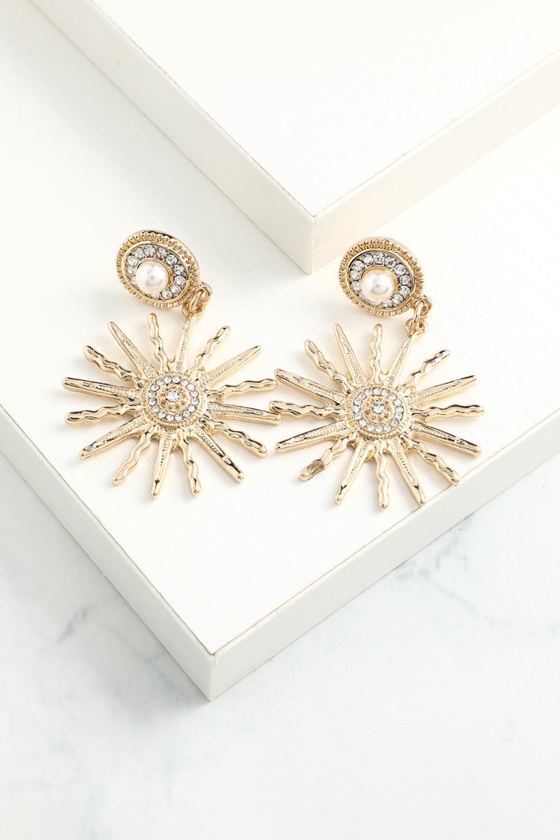 Sunflower Gold Drop Earrings - KissProm