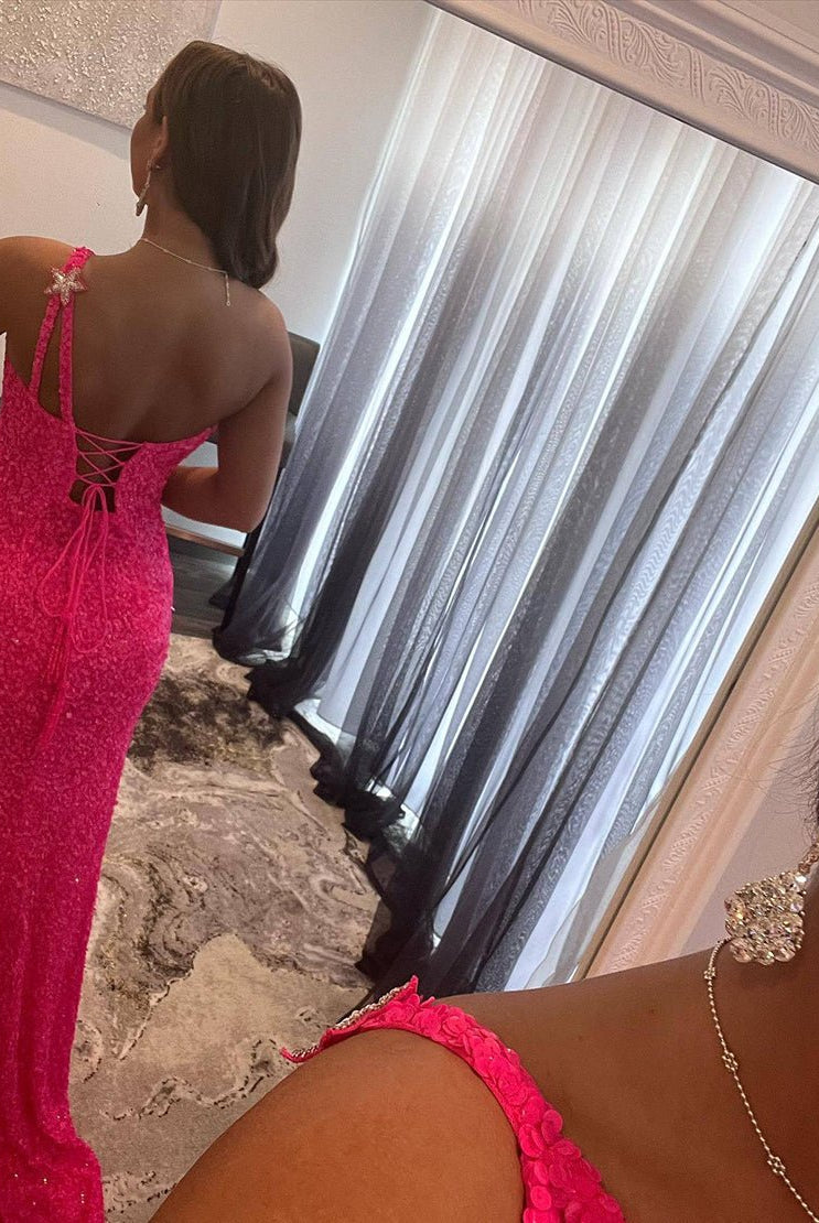 Shiloh |Mermaid One Shoulder Sequins Prom Dress with Stars