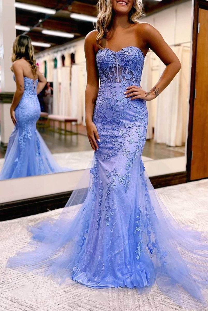 Tinsley |Mermaid Sweetheart Tulle Lace Prom Dress