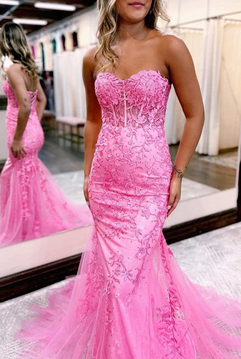 Tinsley |Mermaid Sweetheart Tulle Lace Prom Dress
