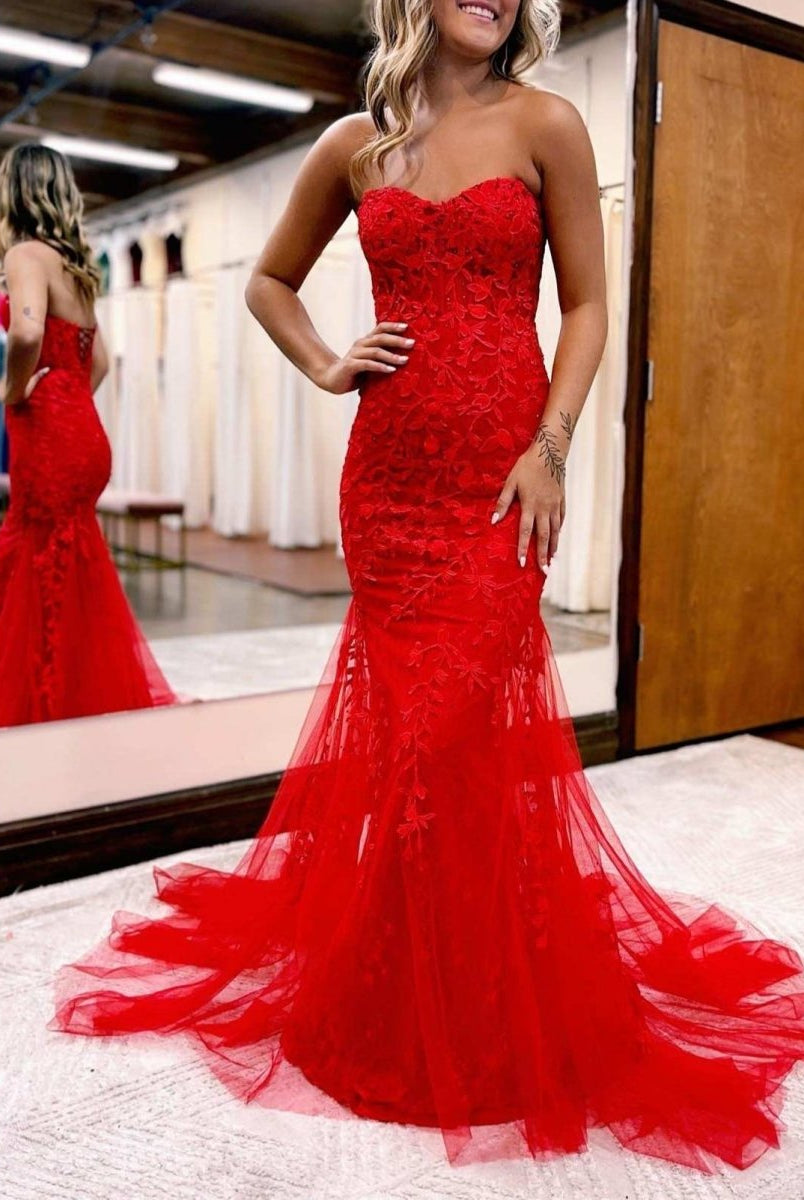 Tinsley |Mermaid Sweetheart Tulle Lace Prom Dress