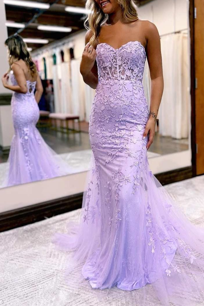 Tinsley |Mermaid Sweetheart Tulle Lace Prom Dress
