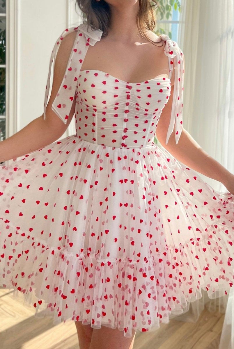 Macie |A Line Sweetheart Neck Tulle Homecoming Dress