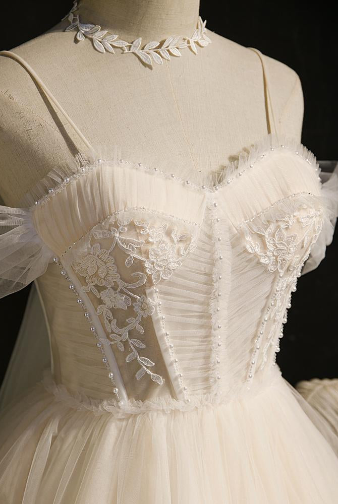 Rosa | Spaghetti Straps Tulle Lace Appliques Short Prom Dresses With Bow