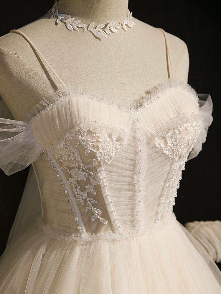 Rosa | Spaghetti Straps Tulle Lace Appliques Short Prom Dresses With Bow