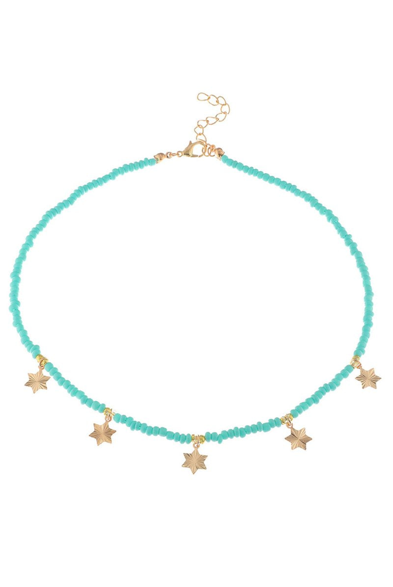 Blue Boho Style Necklace With Stars - KissProm