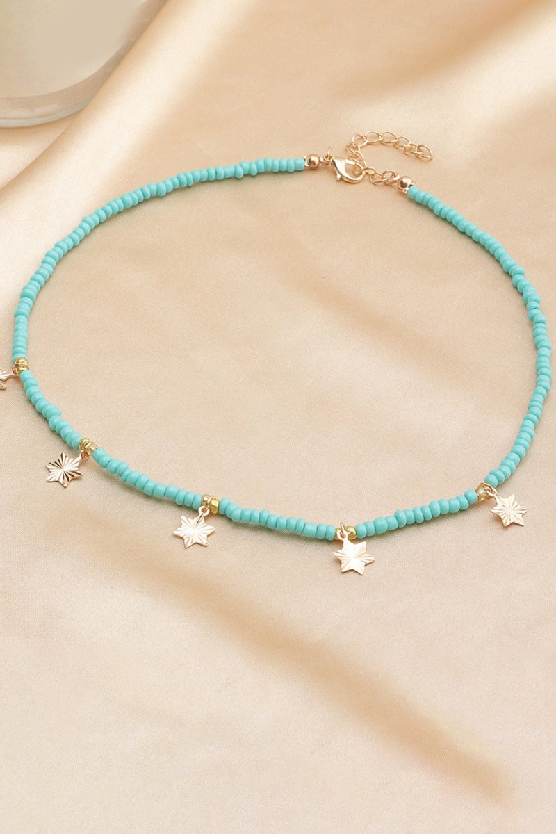 Blue Boho Style Necklace With Stars - KissProm