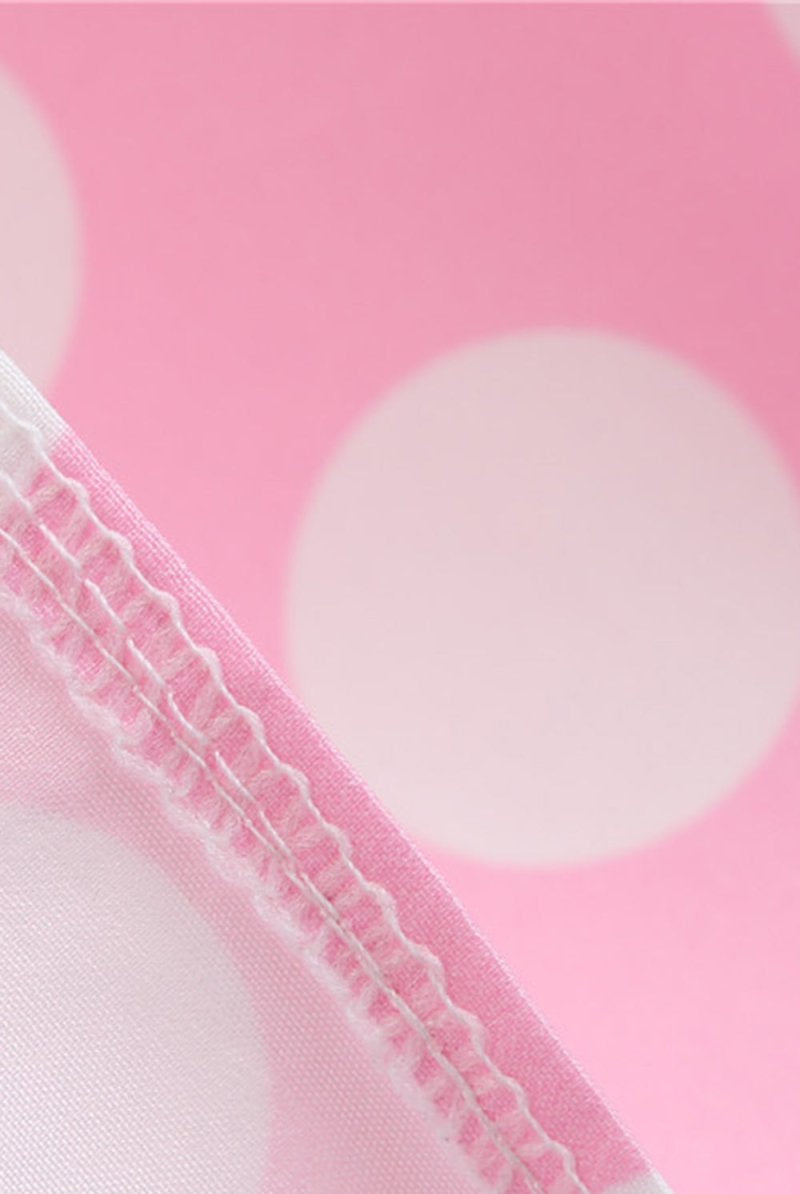 Pink Polka Dots Spaghetti Straps 1950s Dress With Bow - KissProm