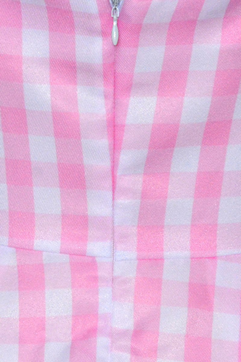 Pink Plaid Pin Up 1950s Dress Accessory Set - KissProm