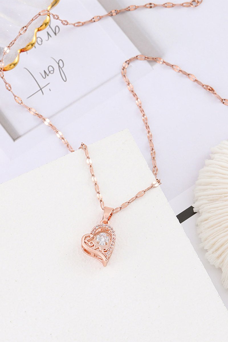 Love Heart Pendant Necklace - KissProm