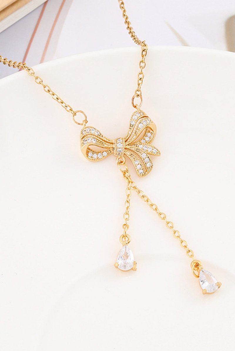 Golden Bow Necklace - KissProm
