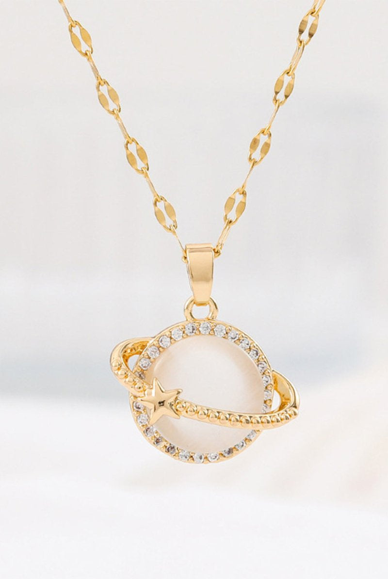 Golden Fashion Planet Cat's Eye Necklace - KissProm