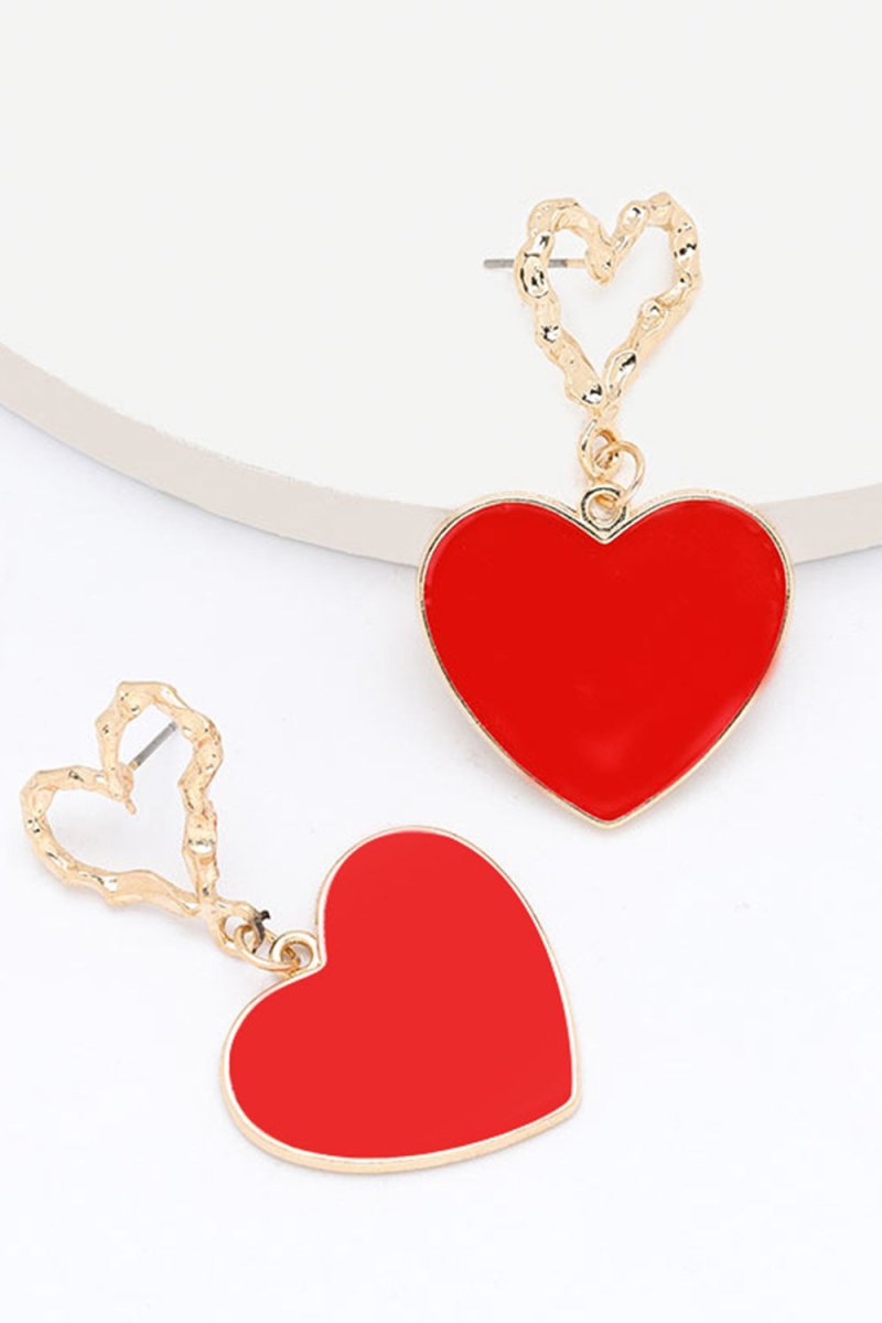Red Heart Earrings - KissProm
