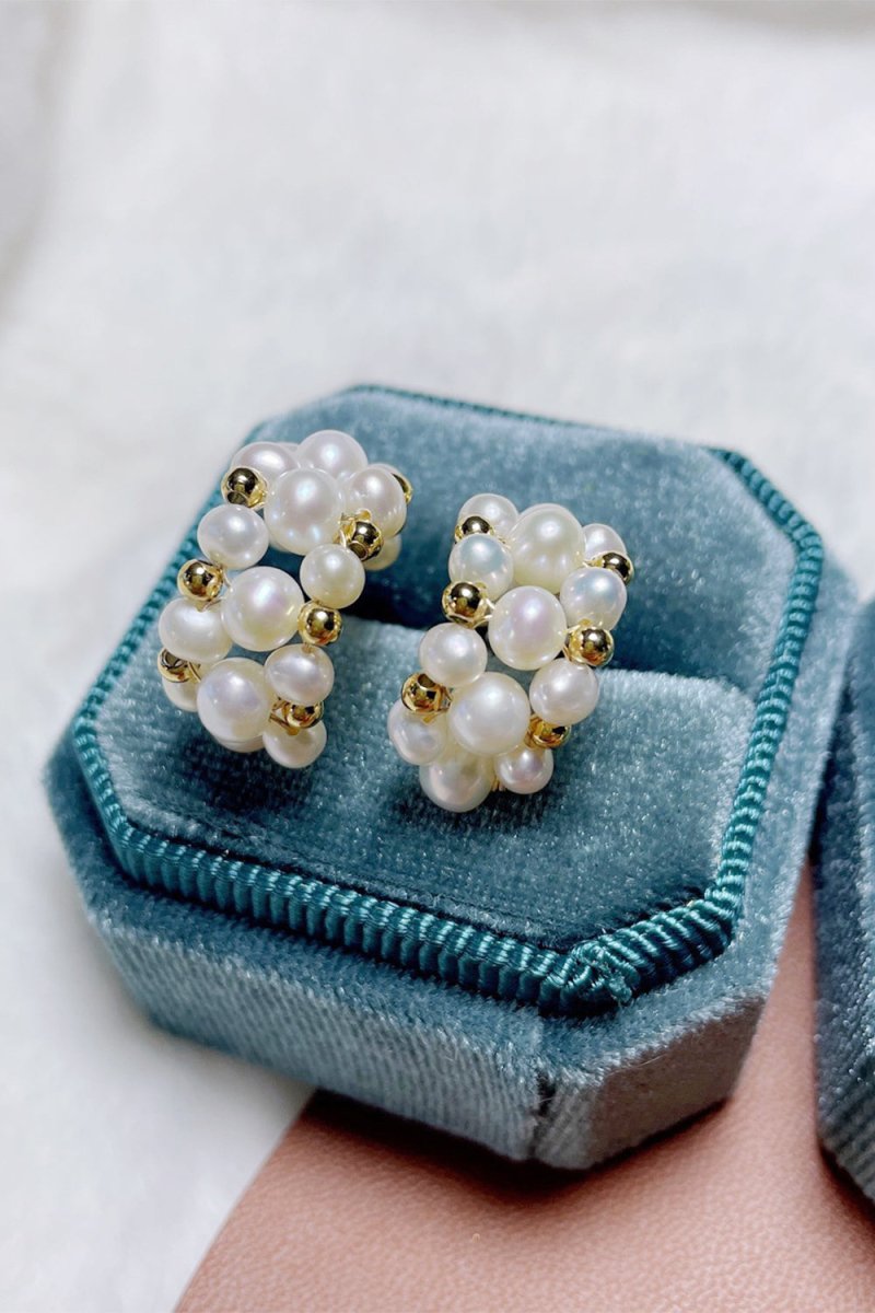 Vintage Pearl Hoop Earrings - KissProm