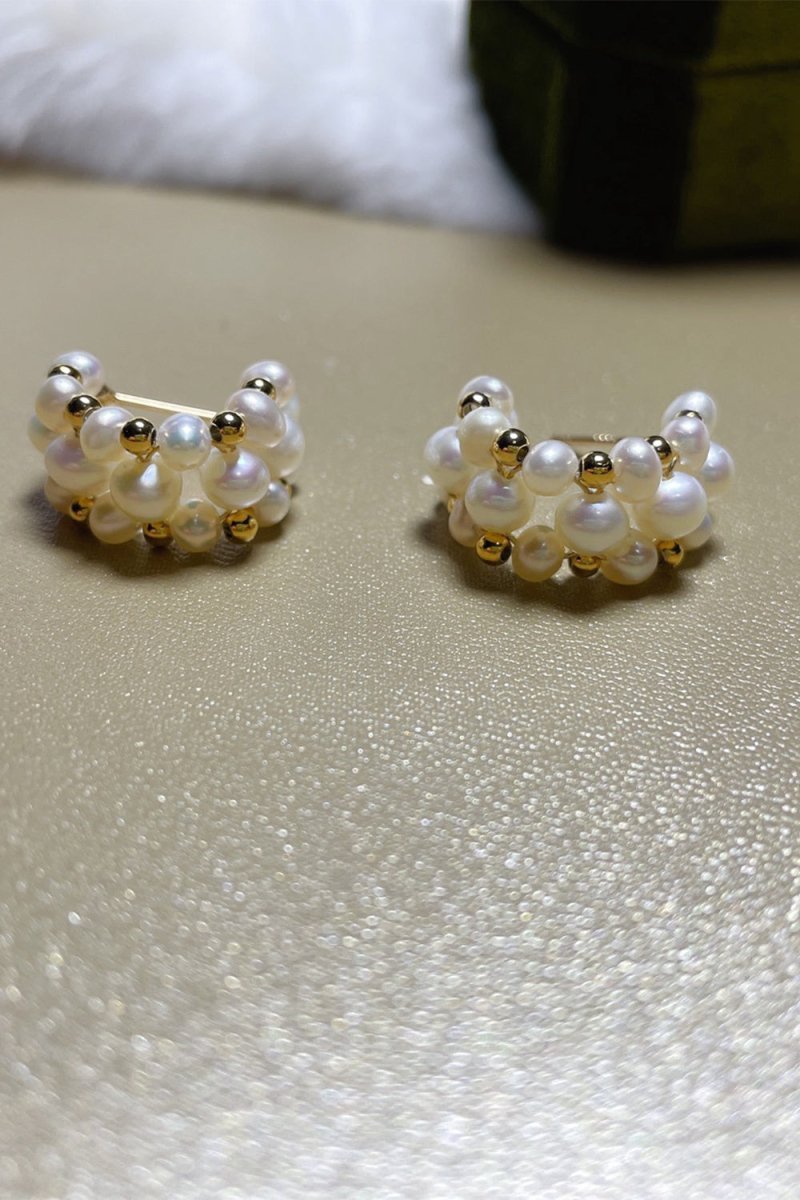 Vintage Pearl Hoop Earrings - KissProm