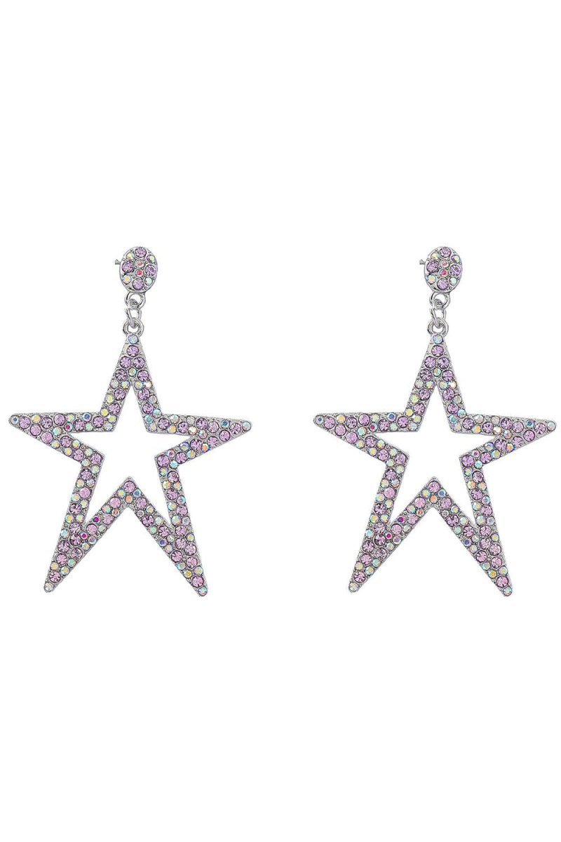 Five - Pointed Star Beaded Earrings - KissProm