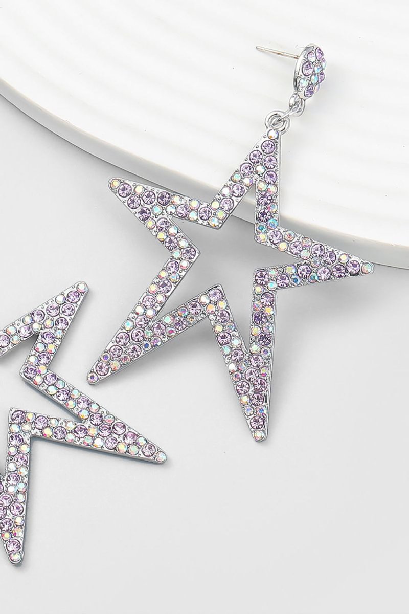 Five - Pointed Star Beaded Earrings - KissProm