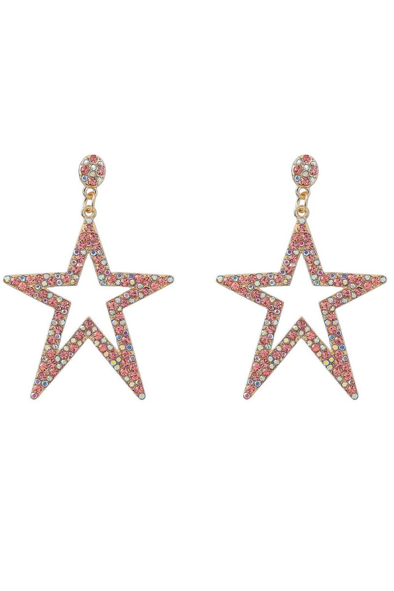 Five - Pointed Star Beaded Earrings - KissProm