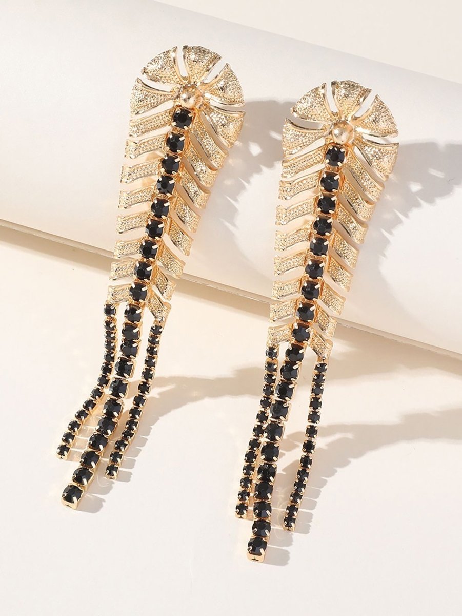 Golden Leaf Tassel Vintage Boho Long Earrings - KissProm