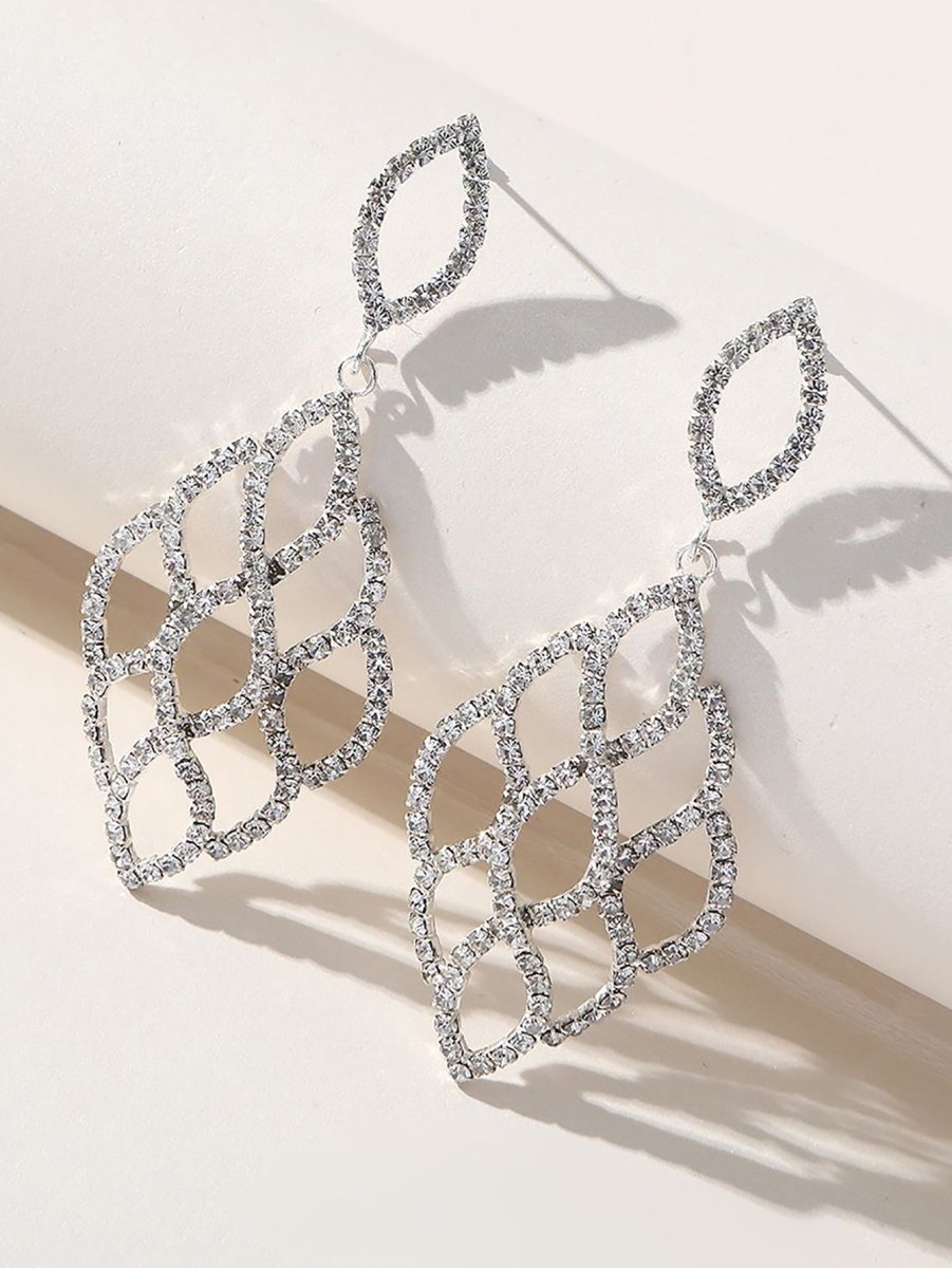 Silver Cutout Leaf Unique Earrings - KissProm