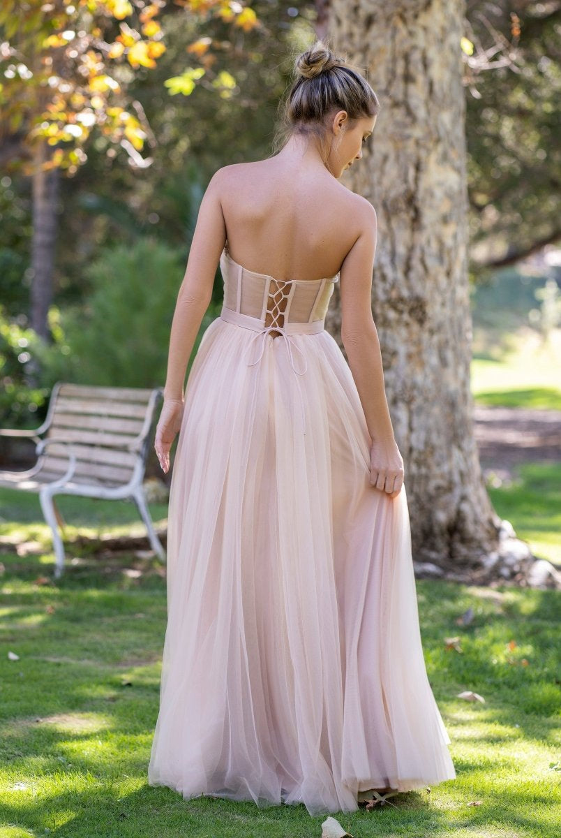 A-Line Strapless Prom Dress with Appliques