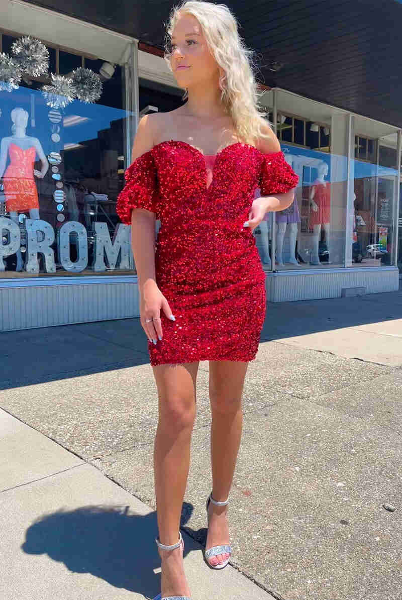 Verity |Bodycon Sweetheart Sequins Homecoming Dress
