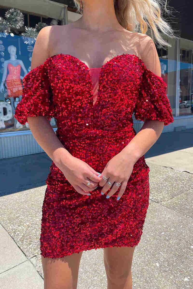 Verity |Bodycon Sweetheart Sequins Homecoming Dress