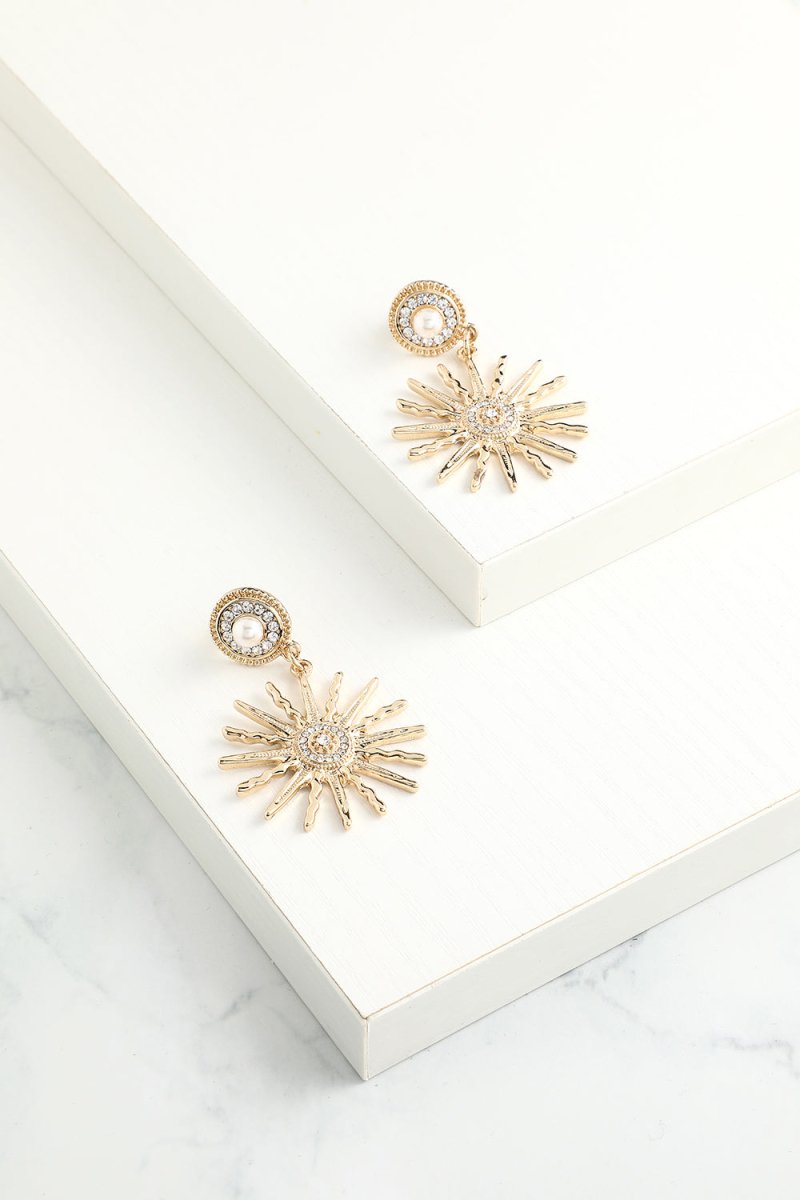 Sunflower Gold Drop Earrings - KissProm