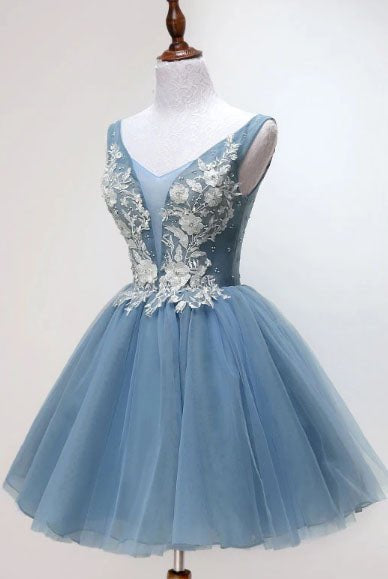 Lauren |Princess Tulle Appliqued Homecoming Dress