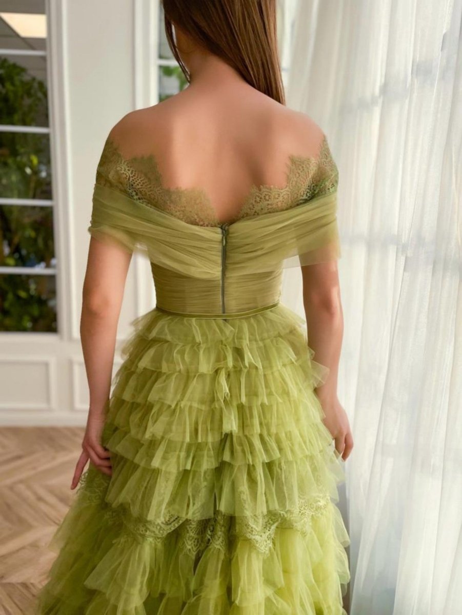 Sylvie |A Line Off the Shoulder Tulle Prom Dress - KissProm