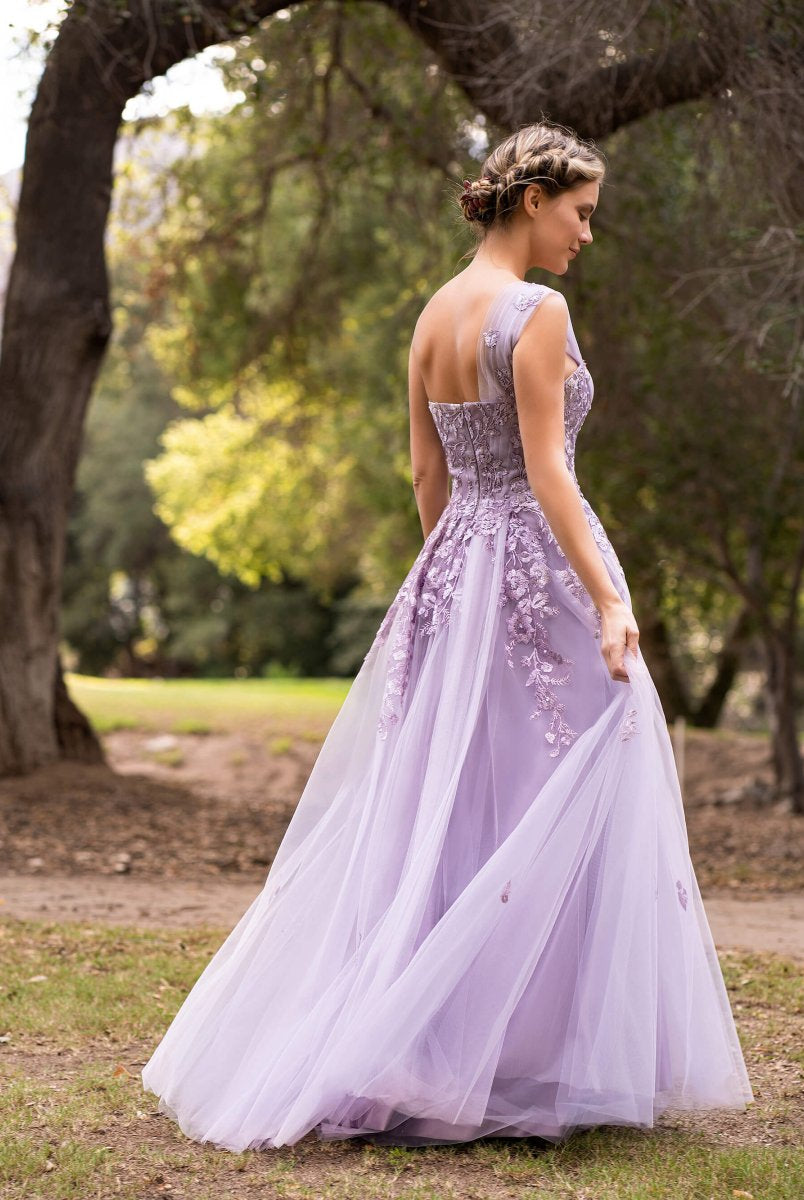 Sweet-Heart Tulle One Shoulder Floor Length Prom Dress